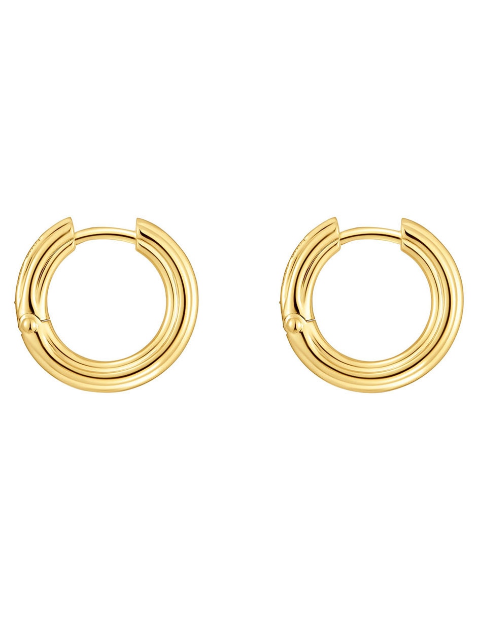 Aretes redondos 1950 de plata 18 K con acabado brillante 2