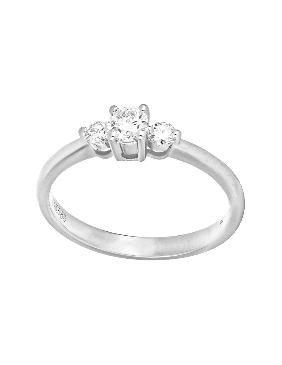 Anillo de compromiso de oro blanco 14 k Ever for You diamante 3