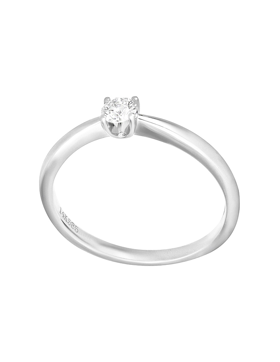Solitario de oro blanco 14 k Ever for You diamante 2