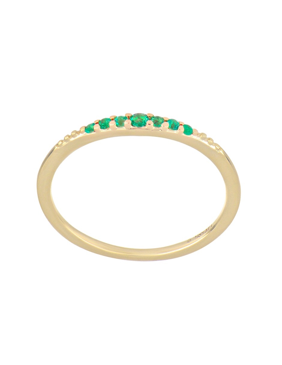 Anillo Ever for You 14 k de oro amarillo esmeralda pavé 3