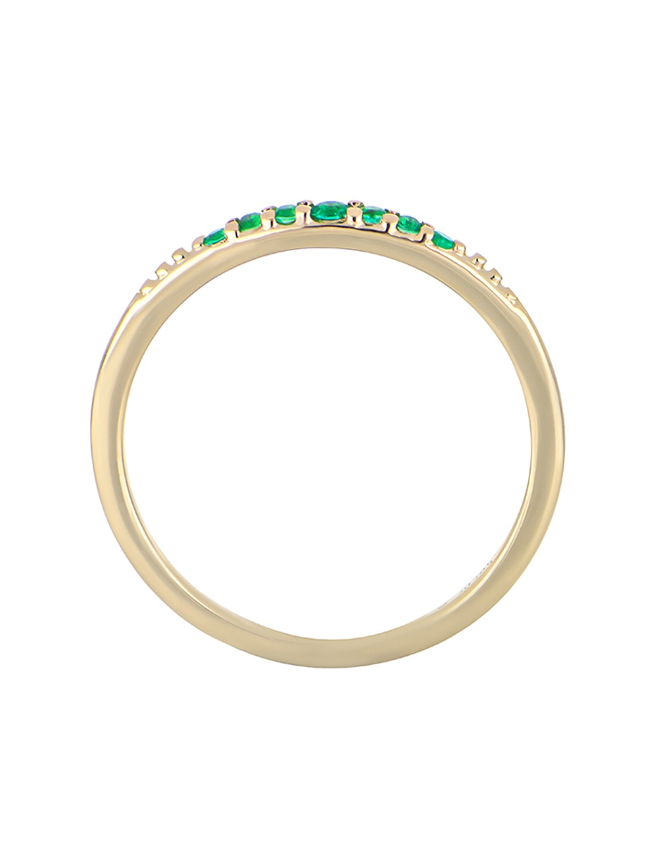 Anillo Ever for You 14 k de oro amarillo esmeralda pavé 2