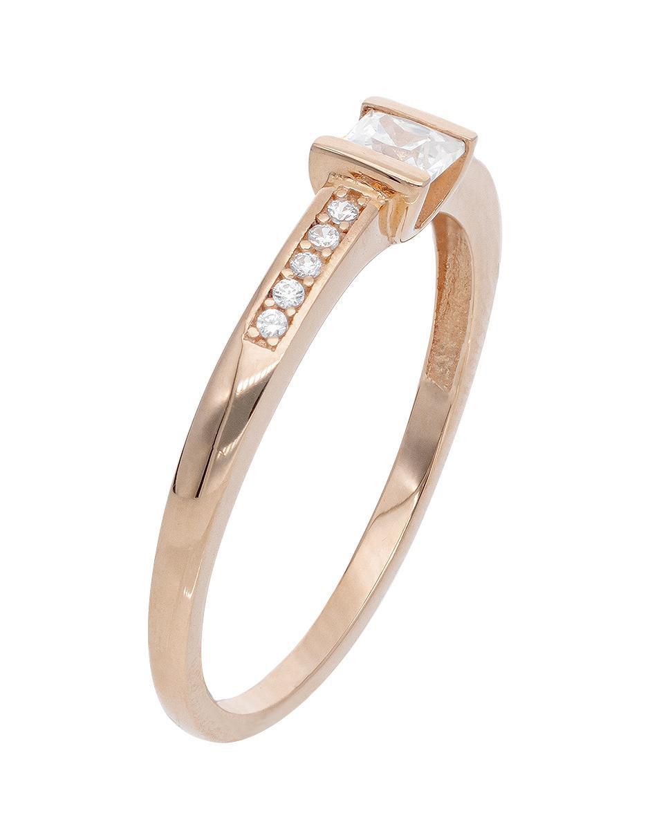 Anillo 10 k de oro rosa zirconia brillante 3