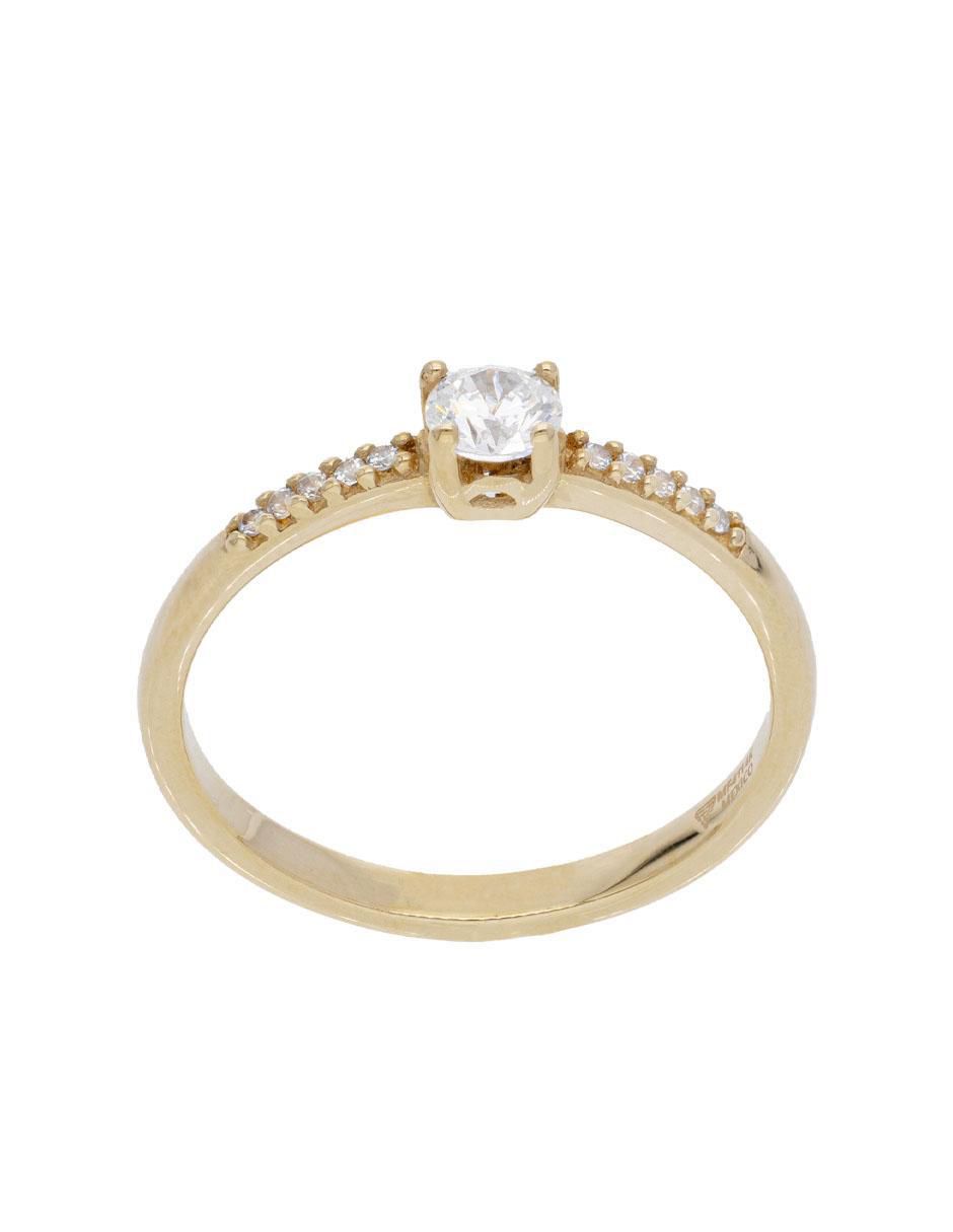 Anillo "de (si aplica)" redondo fonelli sin familia sin temática 10 k "de" oro blanco zirconia
