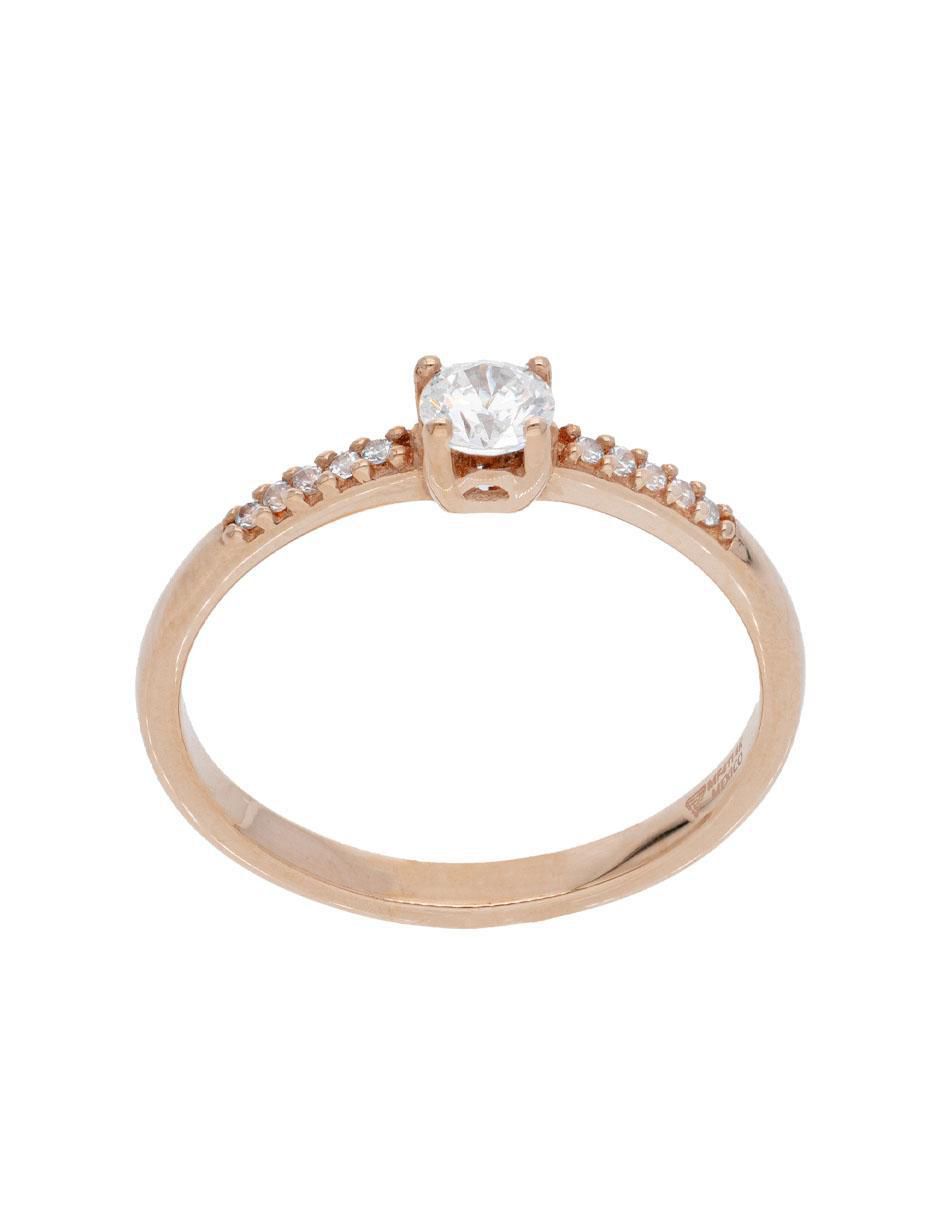 Anillo 10 k de oro blanco zirconia brillante 2