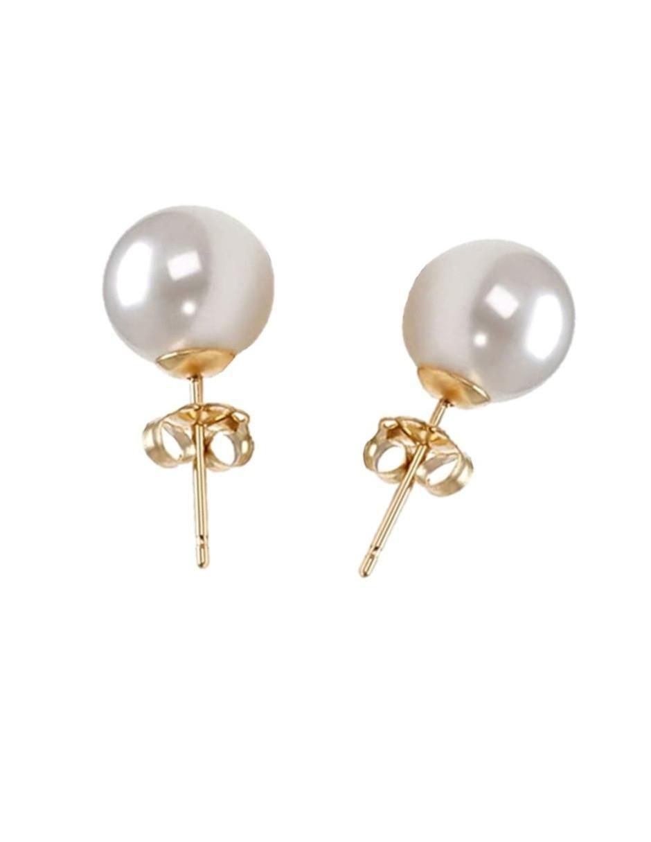 Broqueles de esfera de oro amarillo perla 3