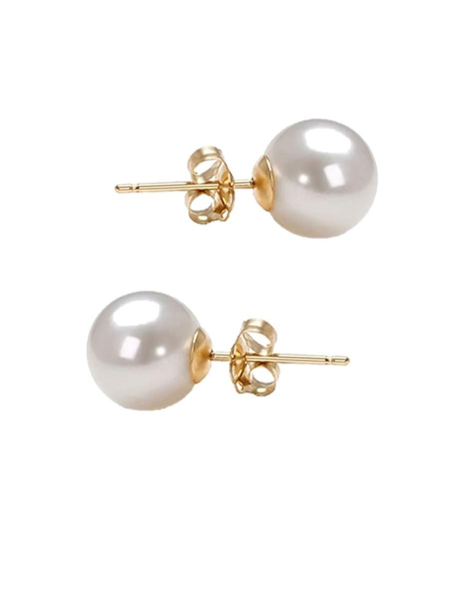 Broqueles de esfera de oro amarillo perla 4