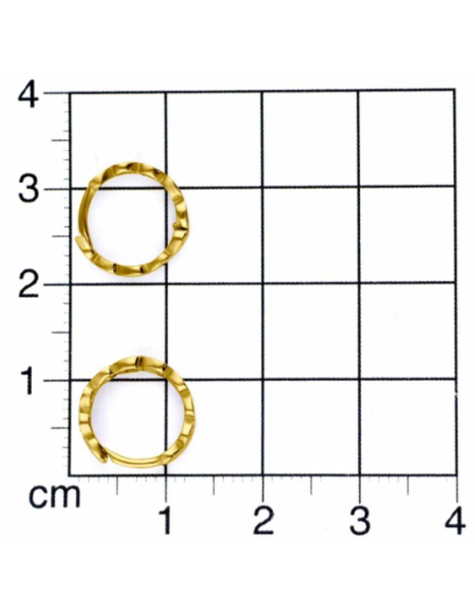 Arracadas de oro amarillo 14 K con acabado brillante zirconia 3