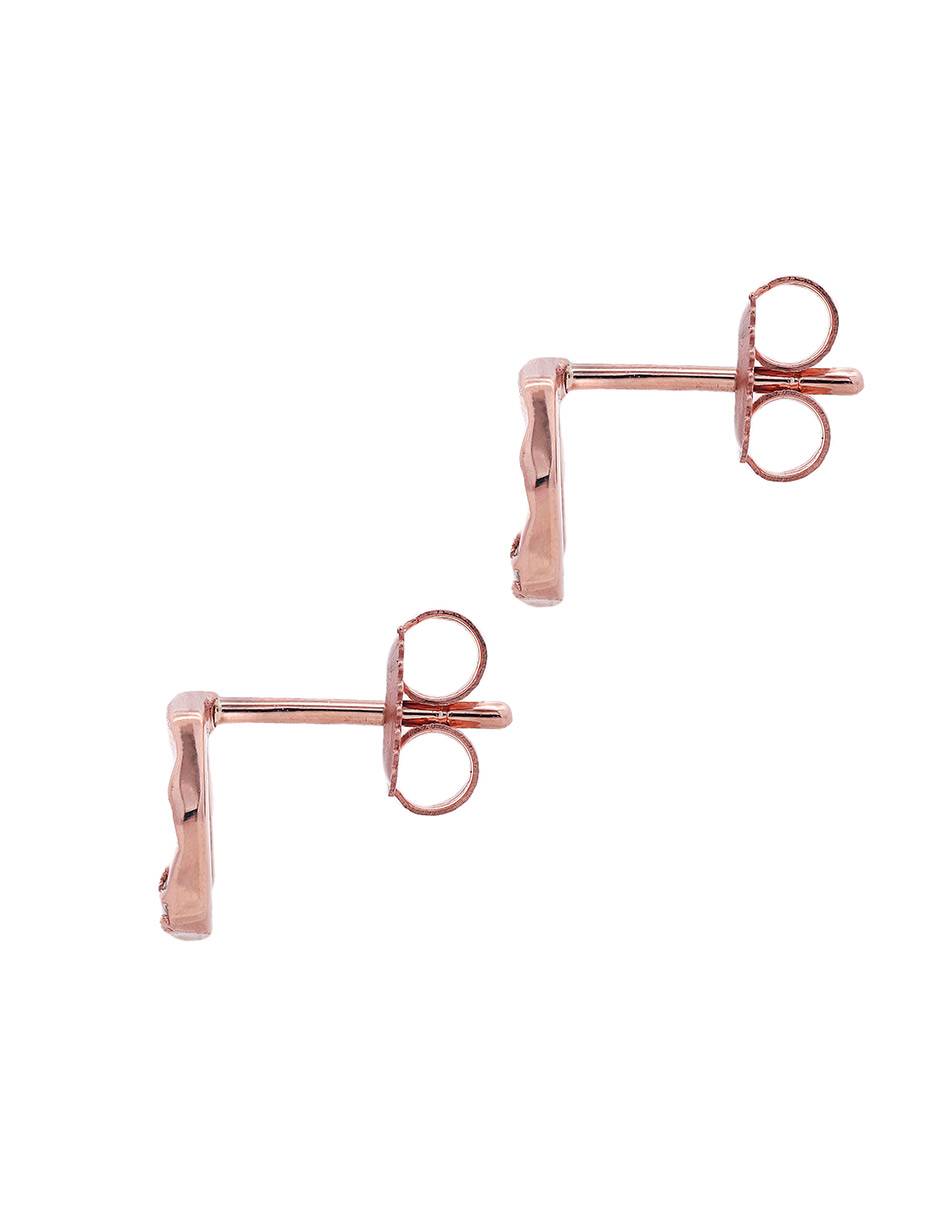Aretes hexagonales de oro con acabado espejo diamante 2