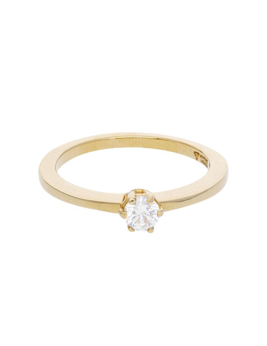 Anillo 10 k de oro blanco zirconia brillante