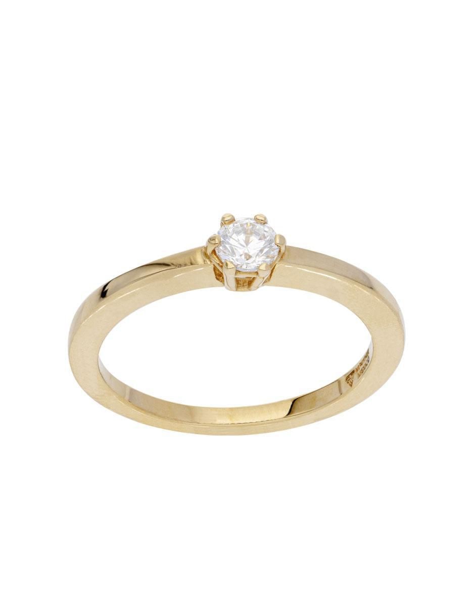Anillo 10 k de oro blanco zirconia brillante 2