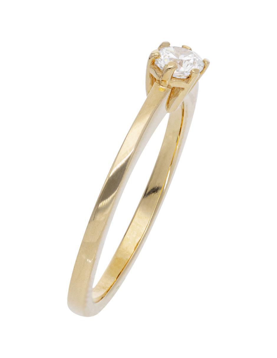 Anillo 10 k de oro blanco zirconia brillante 3