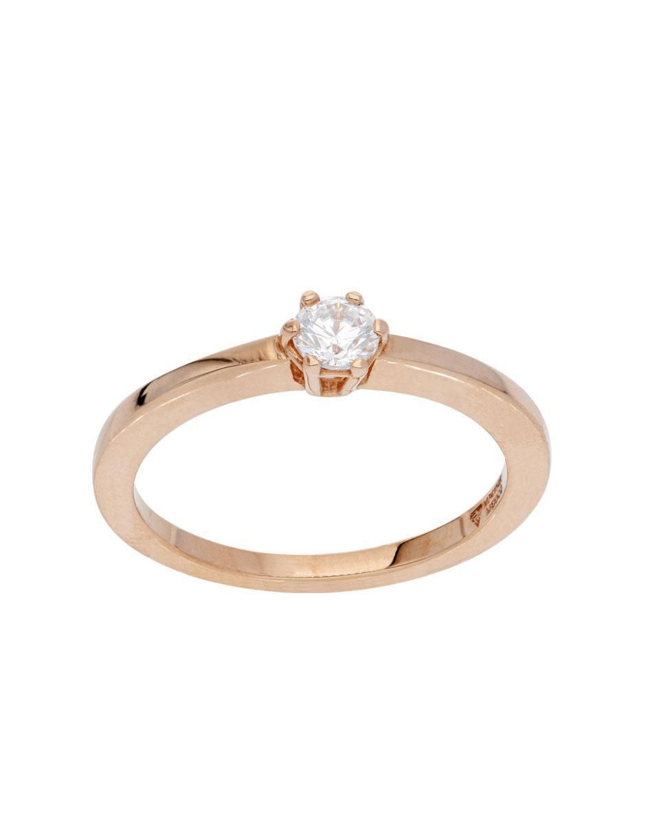 Anillo 10 k de oro blanco zirconia brillante 2