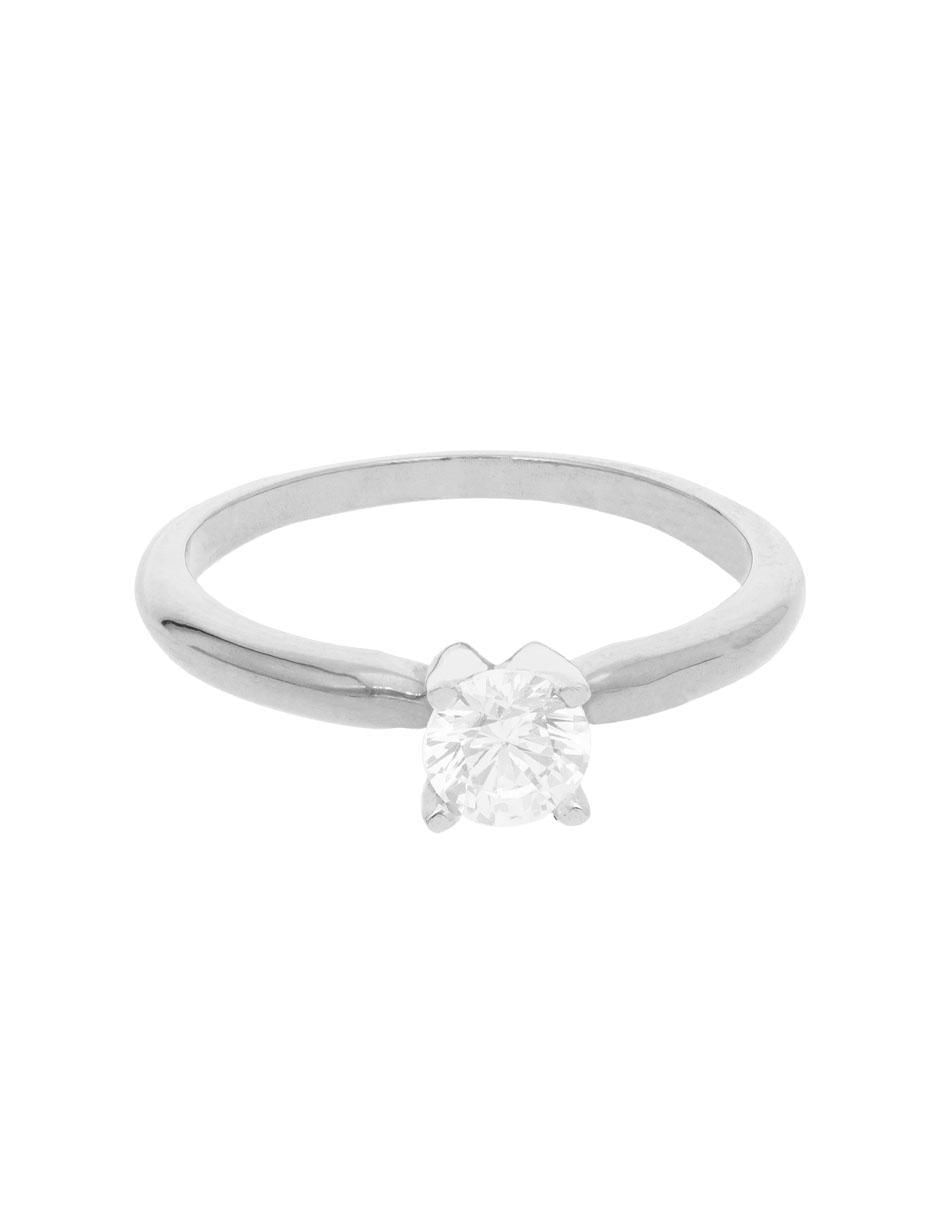 Anillo 10 k de oro blanco zirconia brillante Anillo 10 k de oro blanco zirconia brillante