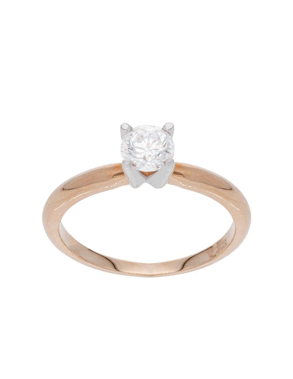 Anillo 10 k de oro blanco zirconia brillante 2