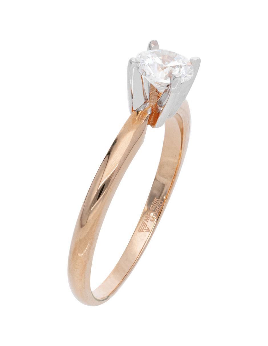 Anillo 10 k de oro blanco zirconia brillante 3