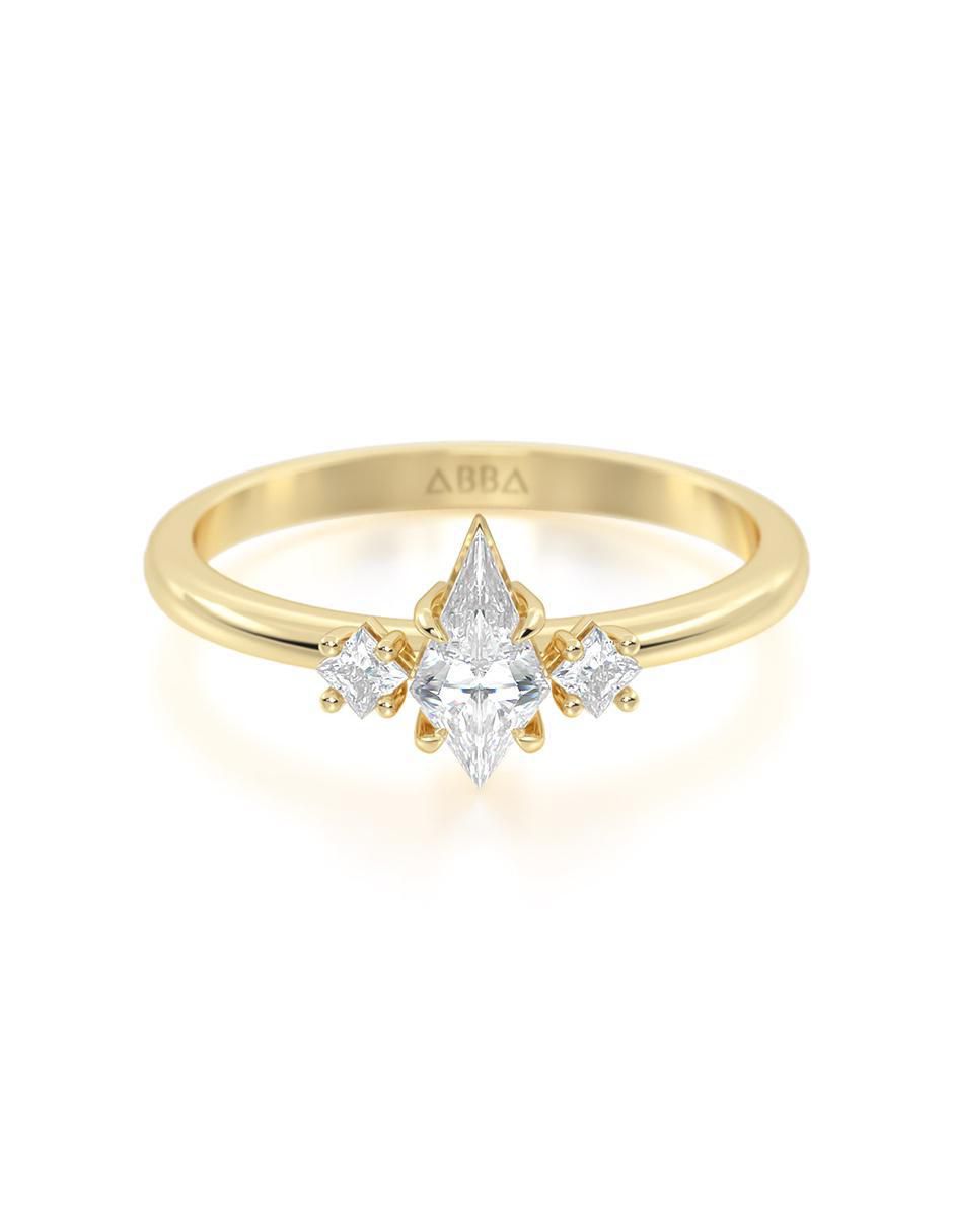 Anillo de compromiso de oro 10 K zirconia Anillo de compromiso de oro 10 K zirconia