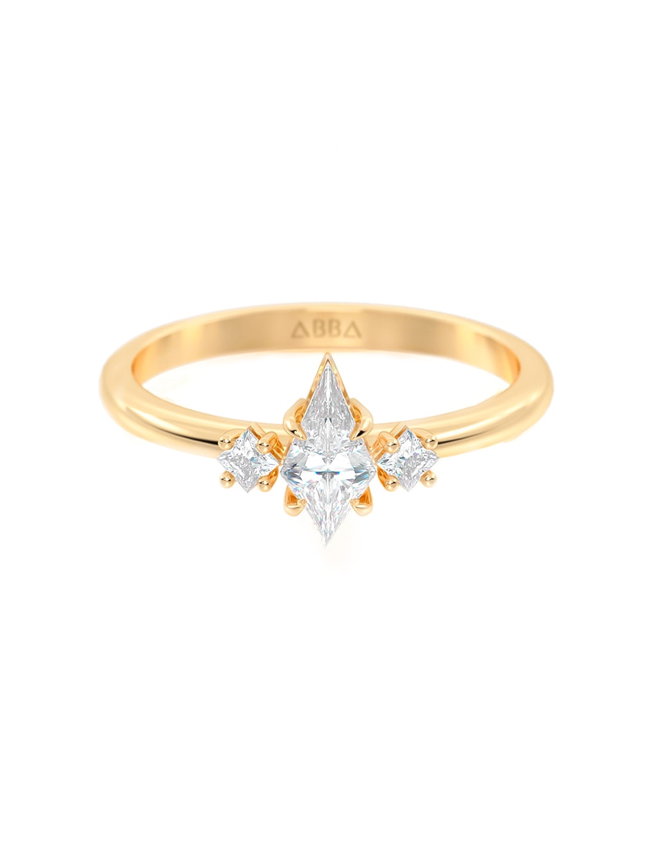 Anillo de compromiso de oro 10 K zirconia Anillo de compromiso de oro 10 K zirconia