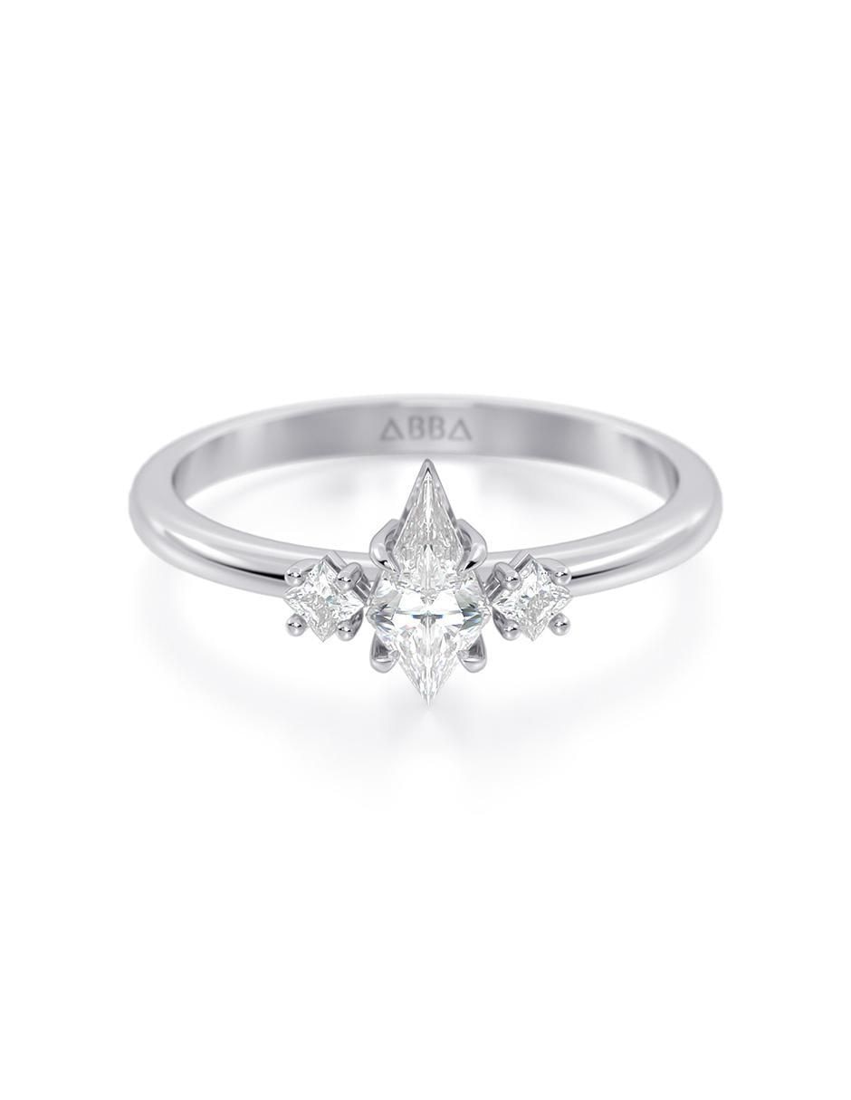 Anillo de compromiso de oro 14 K zirconia Anillo de compromiso de oro 14 K zirconia