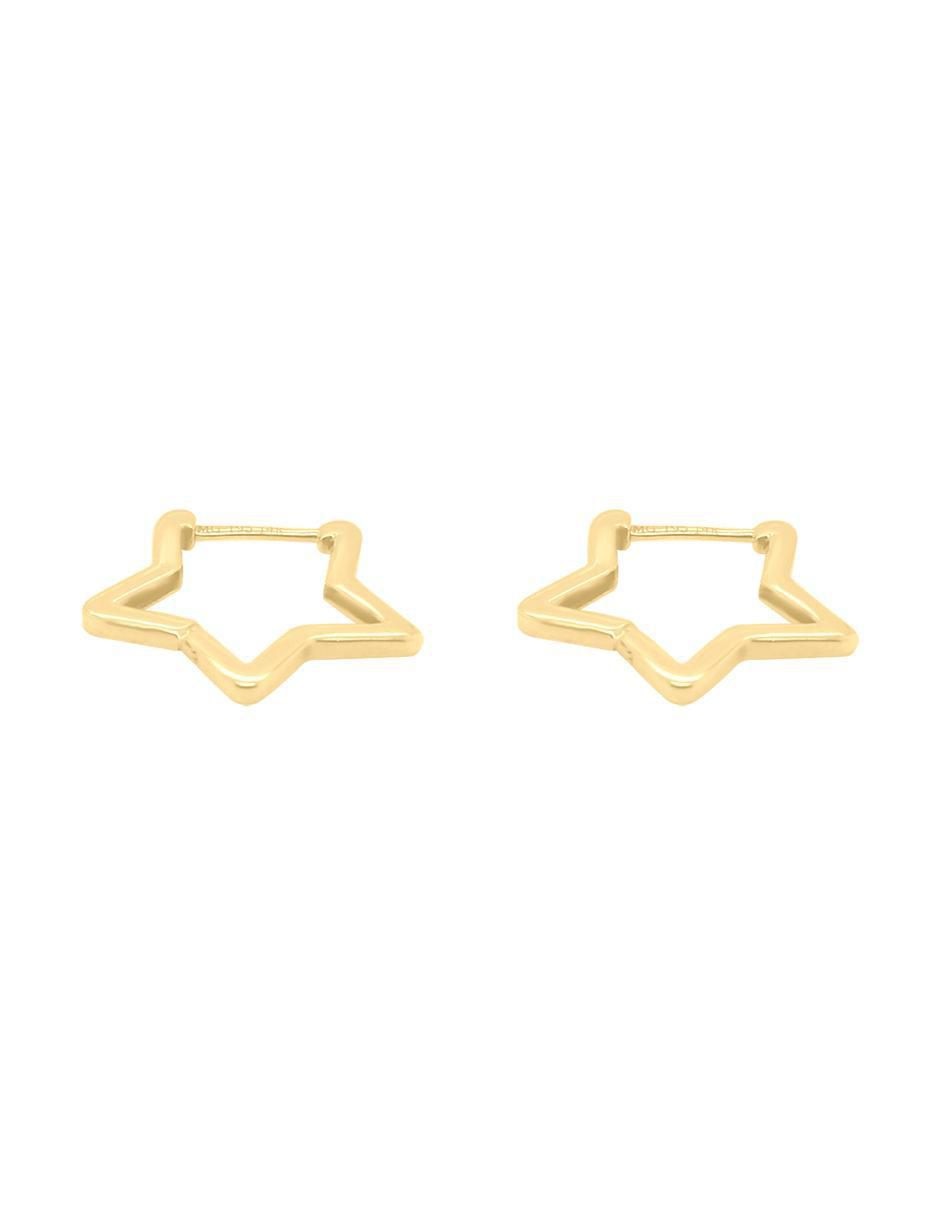 Aretes de estrella de oro amarillo con acabado brillante 3