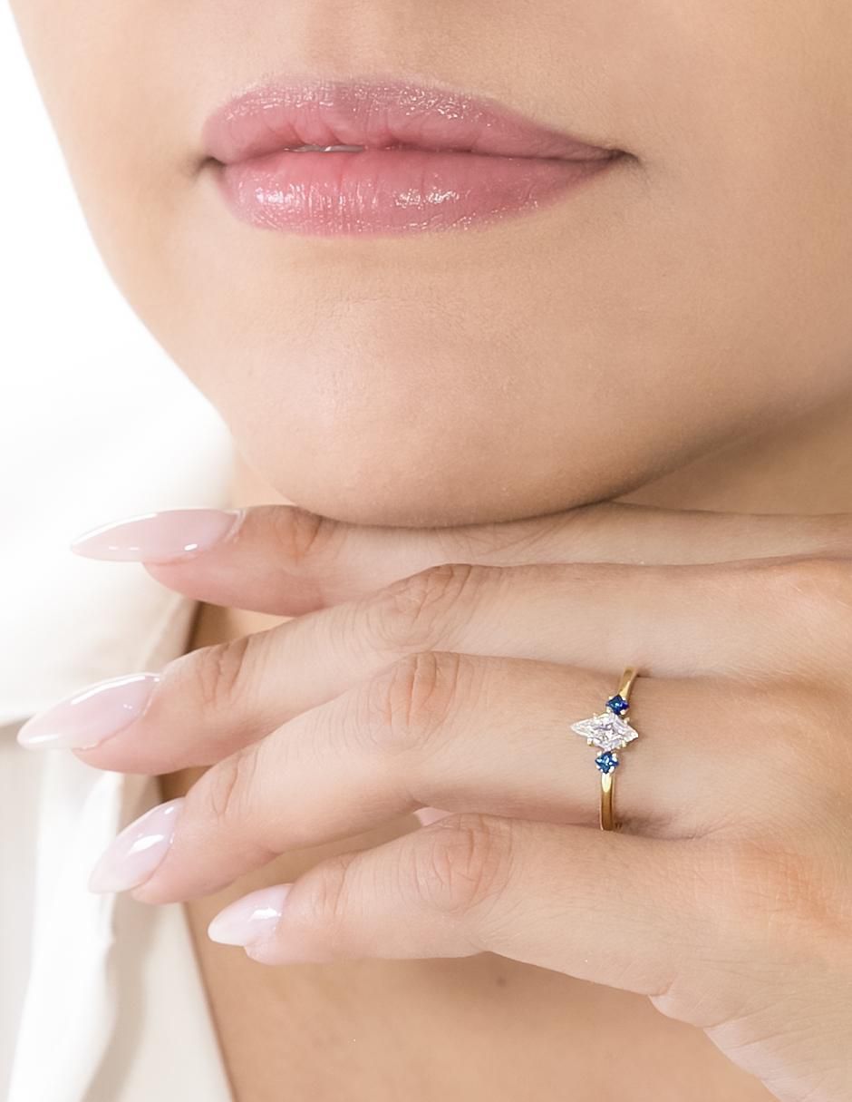 Anillo de compromiso "de" oro 10 k abba joyas no aplica zirconia