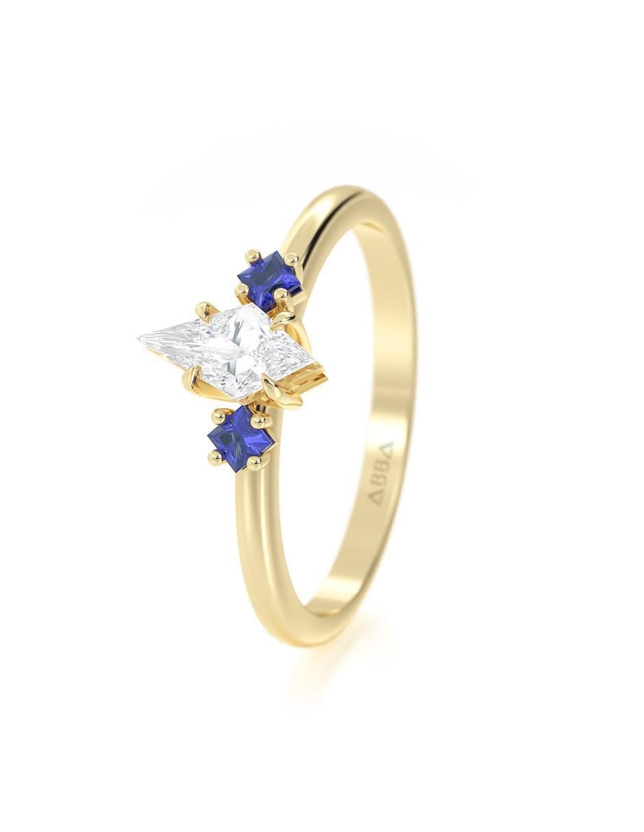 Anillo de compromiso "de" oro 10 k abba joyas no aplica zirconia