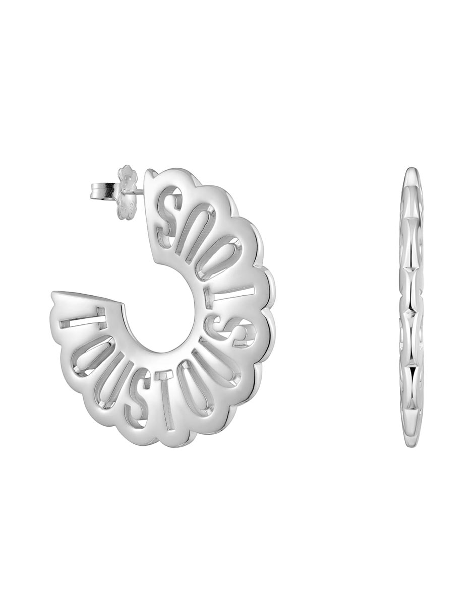Aretes de aro circulares Miranda de plata P 925 con acabado brillante Aretes de aro circulares Miranda de plata P 925 con acabado brillante