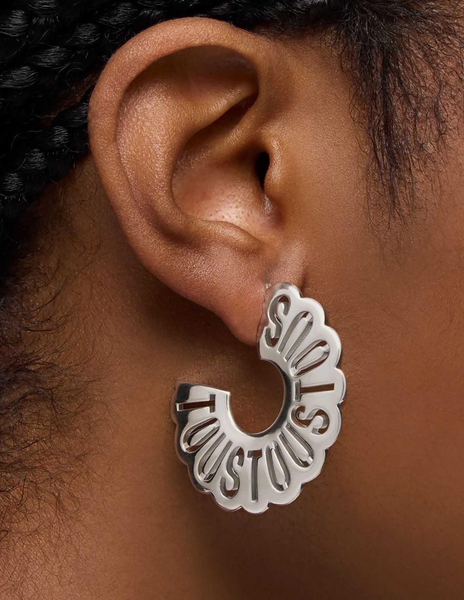 Aretes de aro circulares Miranda de plata P 925 con acabado brillante 6