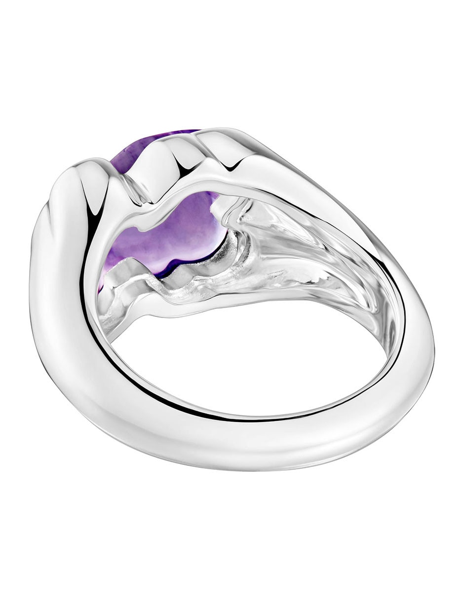 Anillo con gema de oso Bold Motif P 925 de plata amatista brillante 5