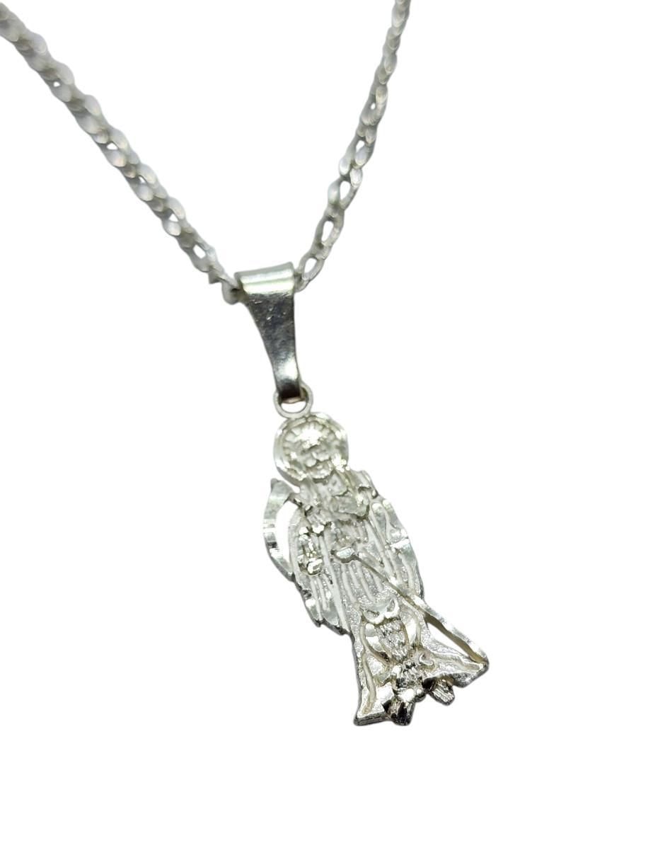 Collar con dije Santa Muerte de plata P 925 4