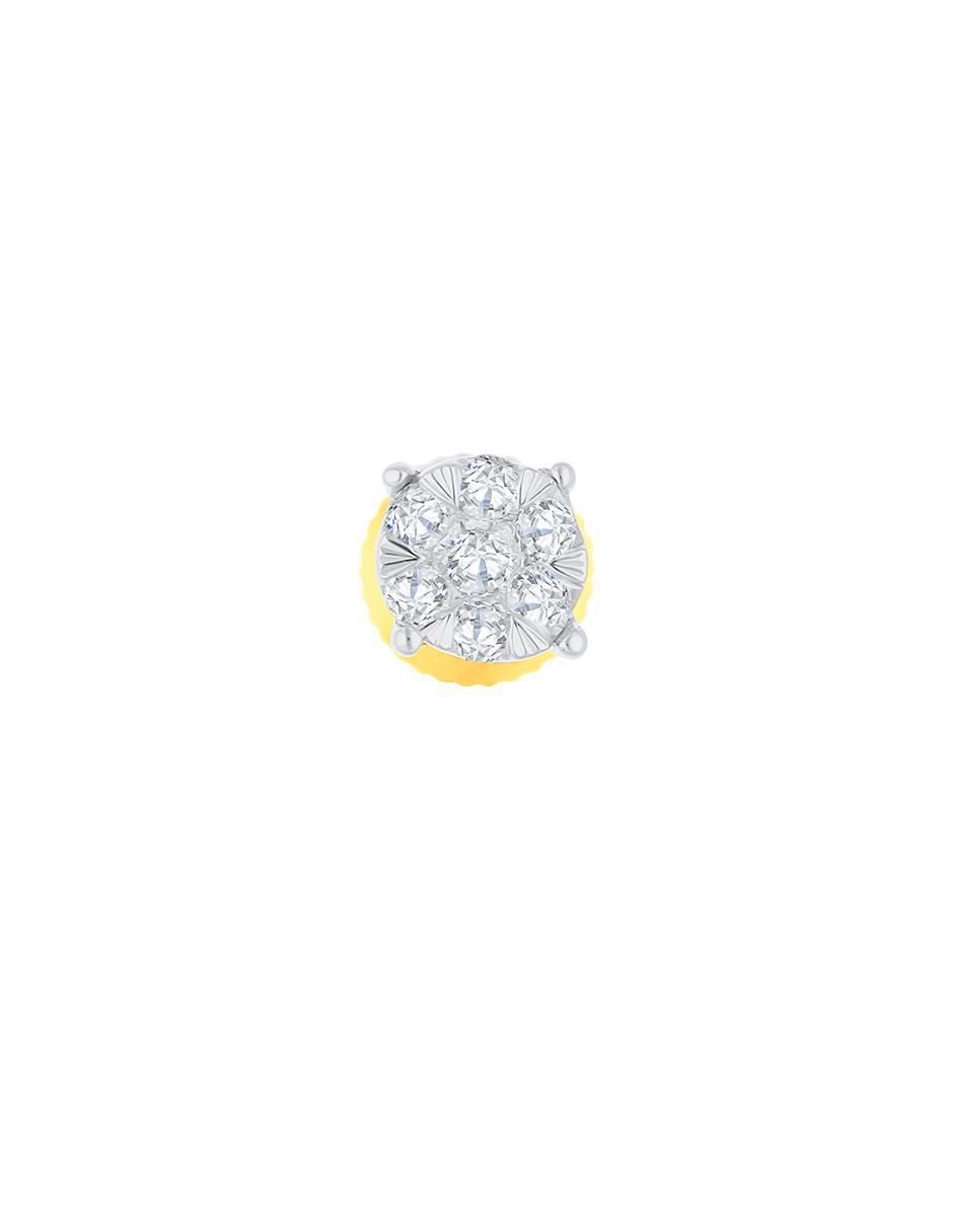 Broqueles circulares de oro amarillo 14 K con acabado brillante diamante Broqueles circulares de oro amarillo 14 K con acabado brillante diamante