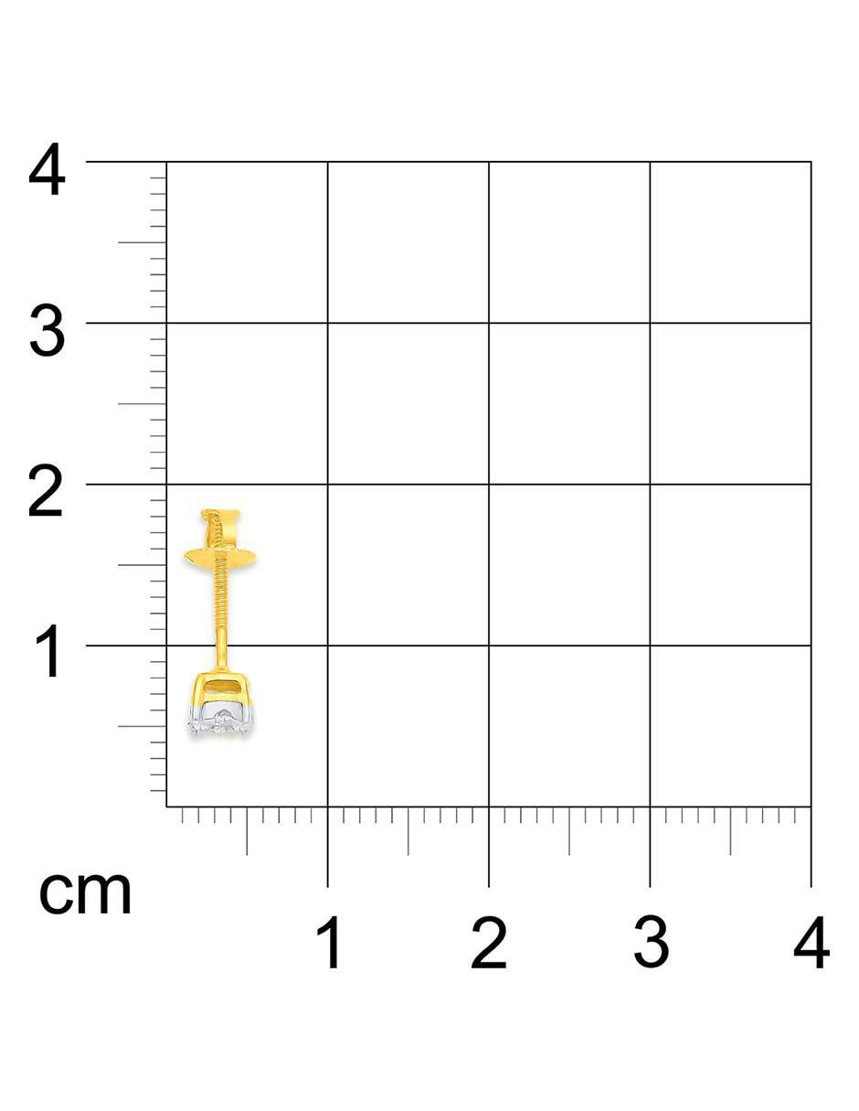 Broqueles circulares de oro amarillo 14 K con acabado brillante diamante 2