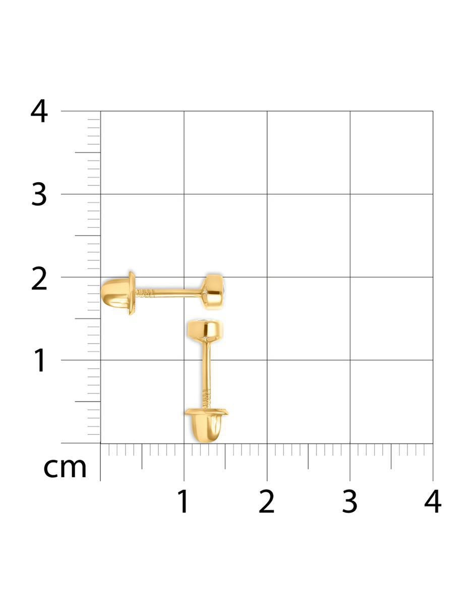 Broqueles circulares de oro amarillo con acabado brillante zirconia 3