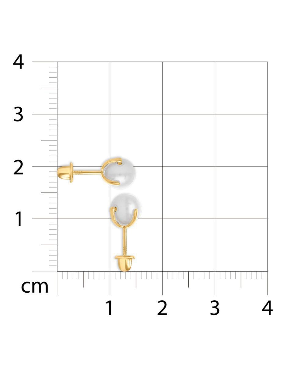 Broqueles circulares de oro amarillo con acabado brillante perla 4