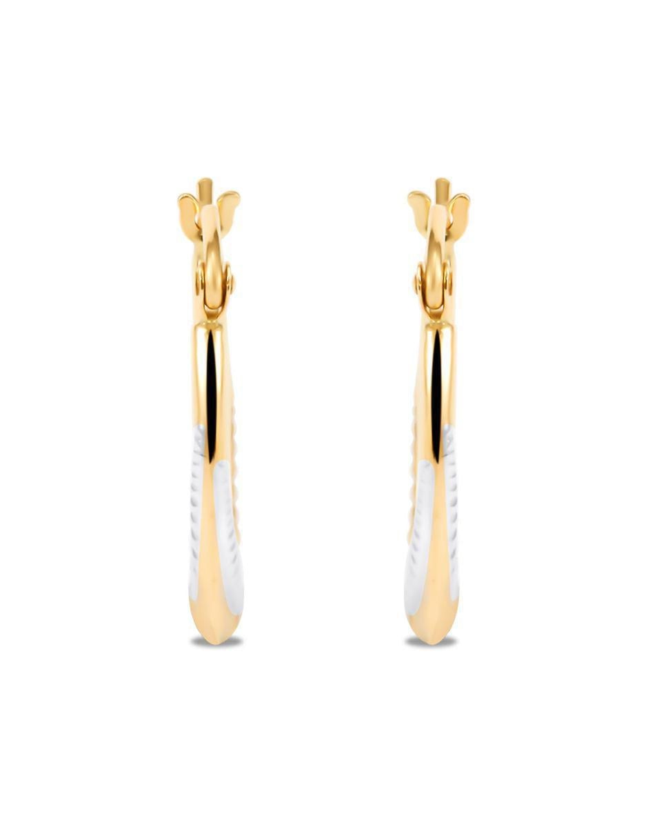 Arracadas de oro amarillo 14 K con acabado brillante