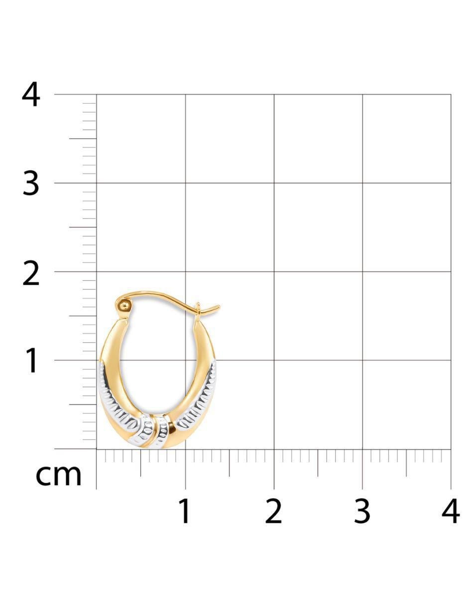 Arracadas de oro amarillo 14 K con acabado brillante 4