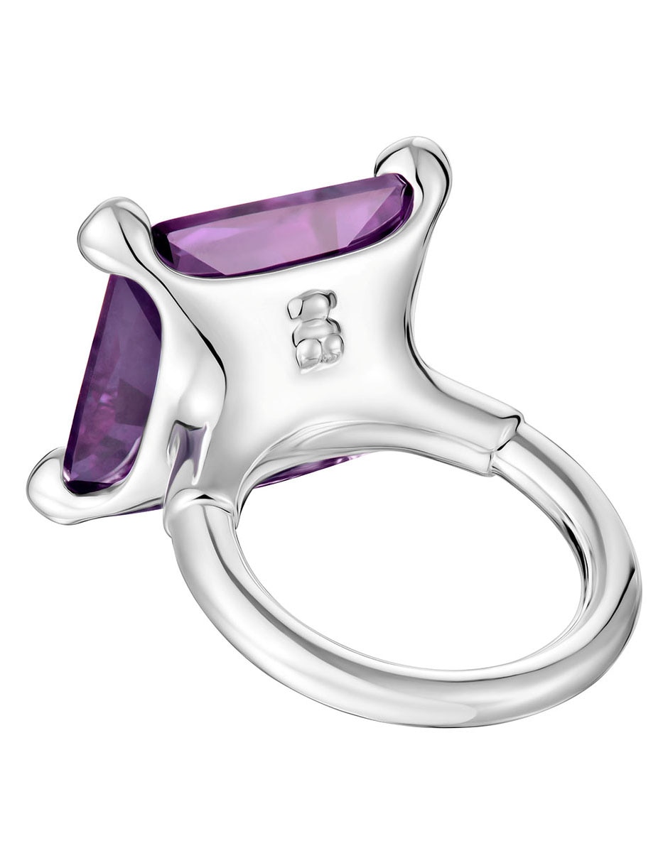 Anillo con gema Color Lab de plata zafiro brillante 5