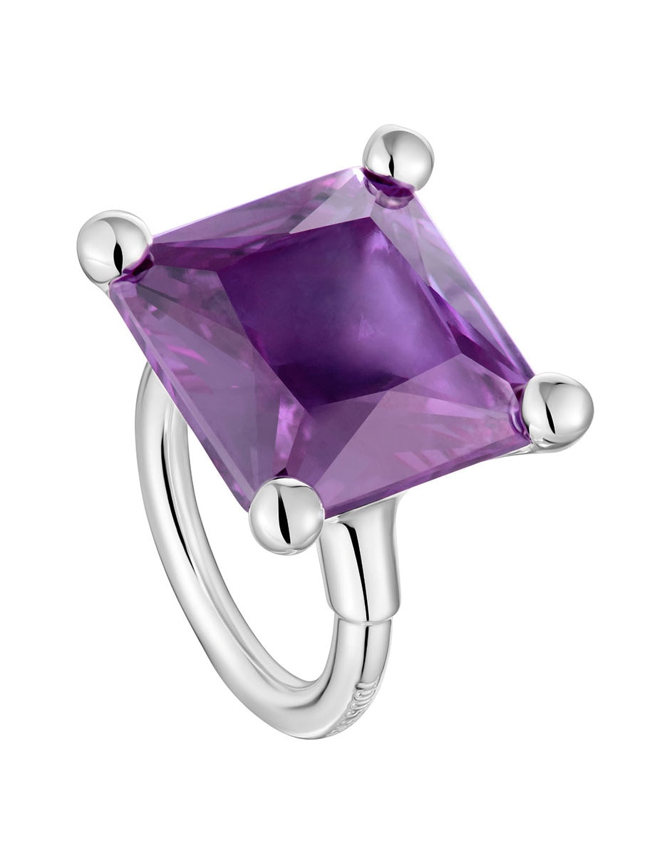 Anillo con gema Color Lab de plata zafiro brillante 6