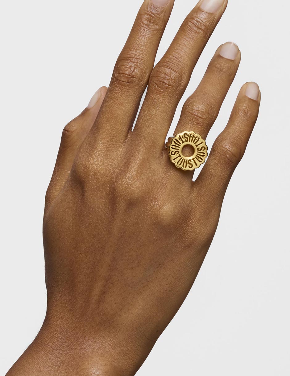 Anillo Miranda de plata P 925 con acabado baño de oro 6
