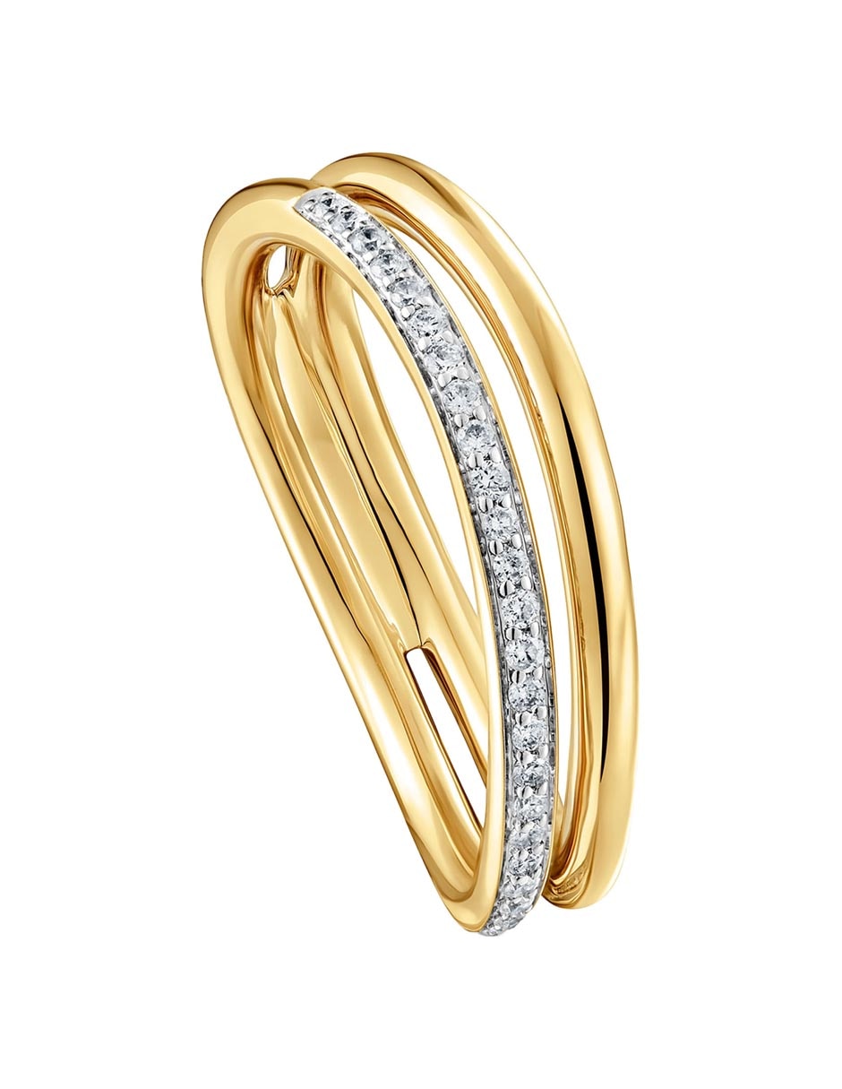 Anillo con gema redondo New Hav de oro amarillo diamante brillante 2
