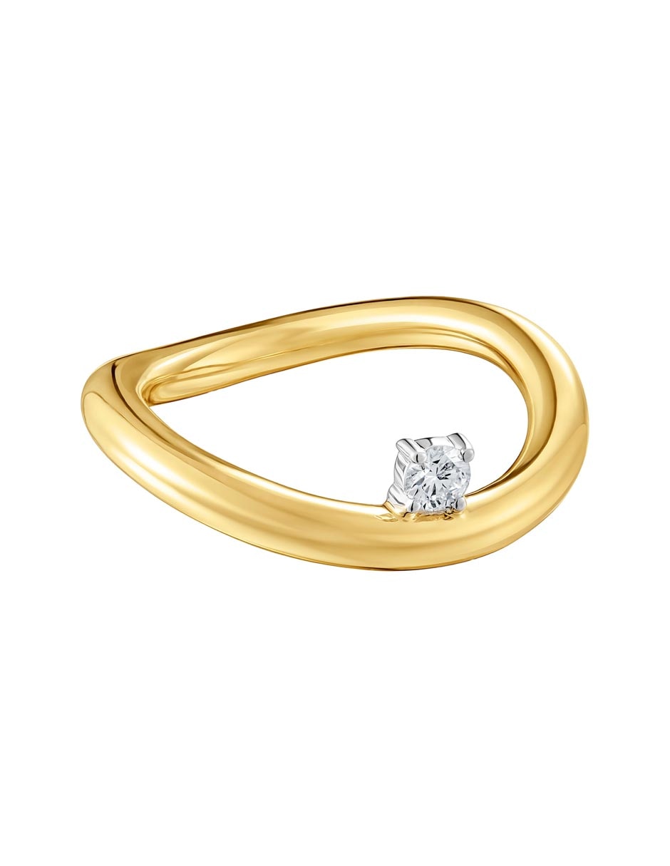 Anillo con gema redondo Tous New Hav de oro amarillo diamante