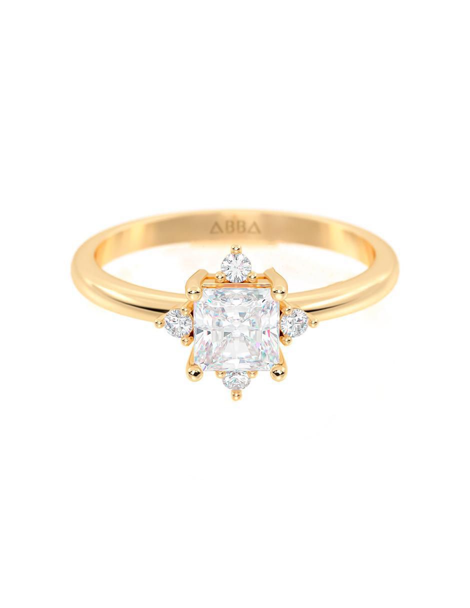 Anillo de compromiso de oro 14 K zirconia Anillo de compromiso de oro 14 K zirconia