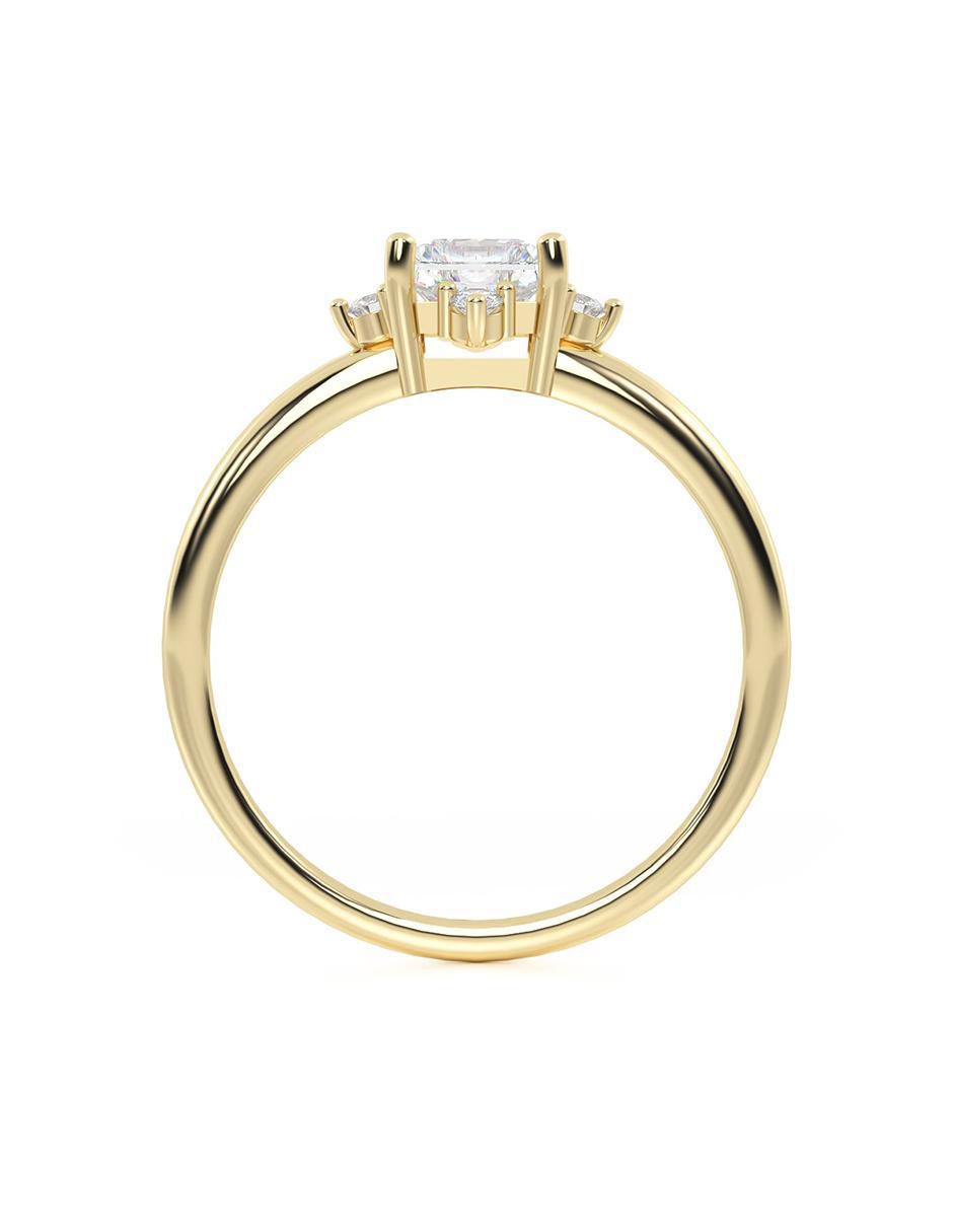Anillo de compromiso "de" oro 14 k abba joyas sin familia zirconia