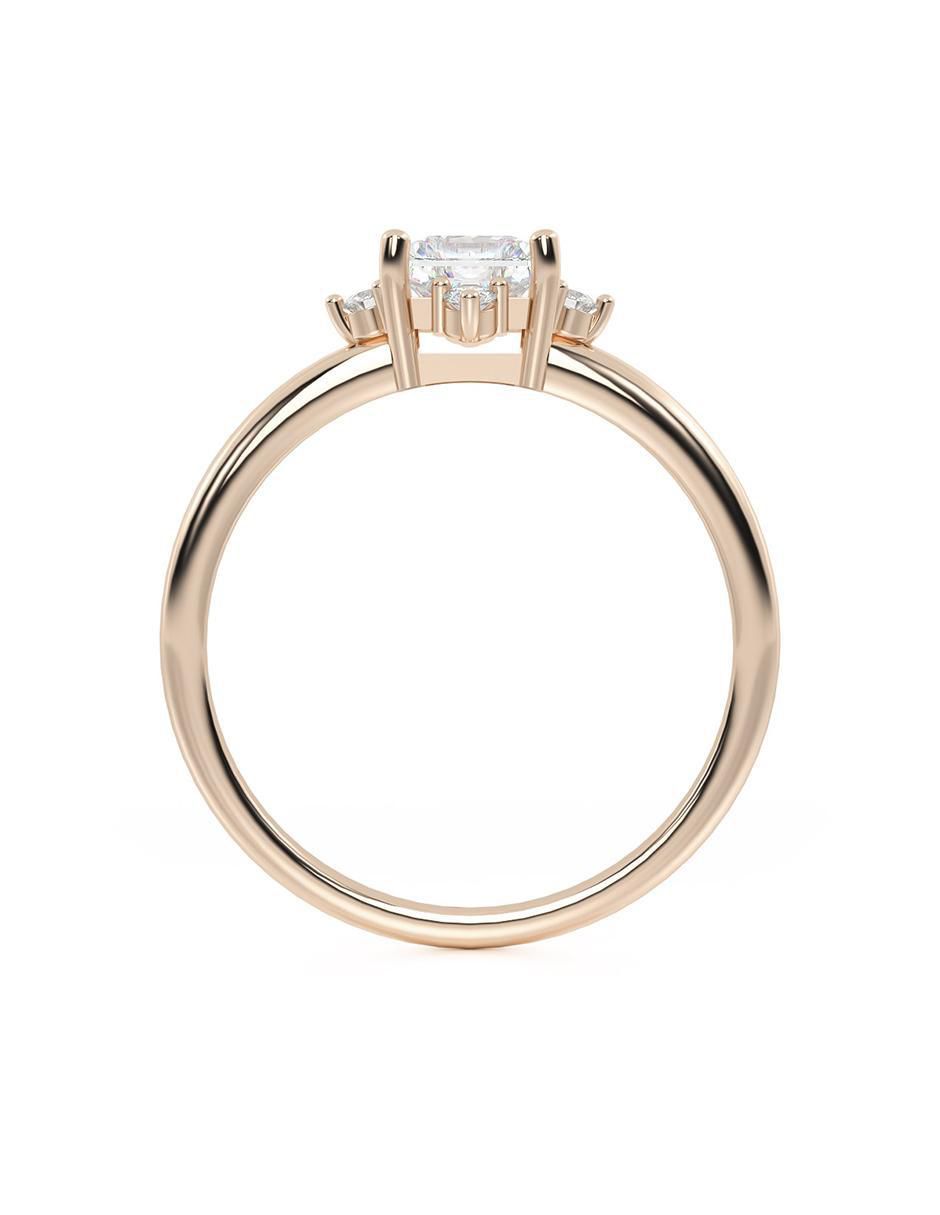 Anillo de compromiso de oro 10 k zirconia 3