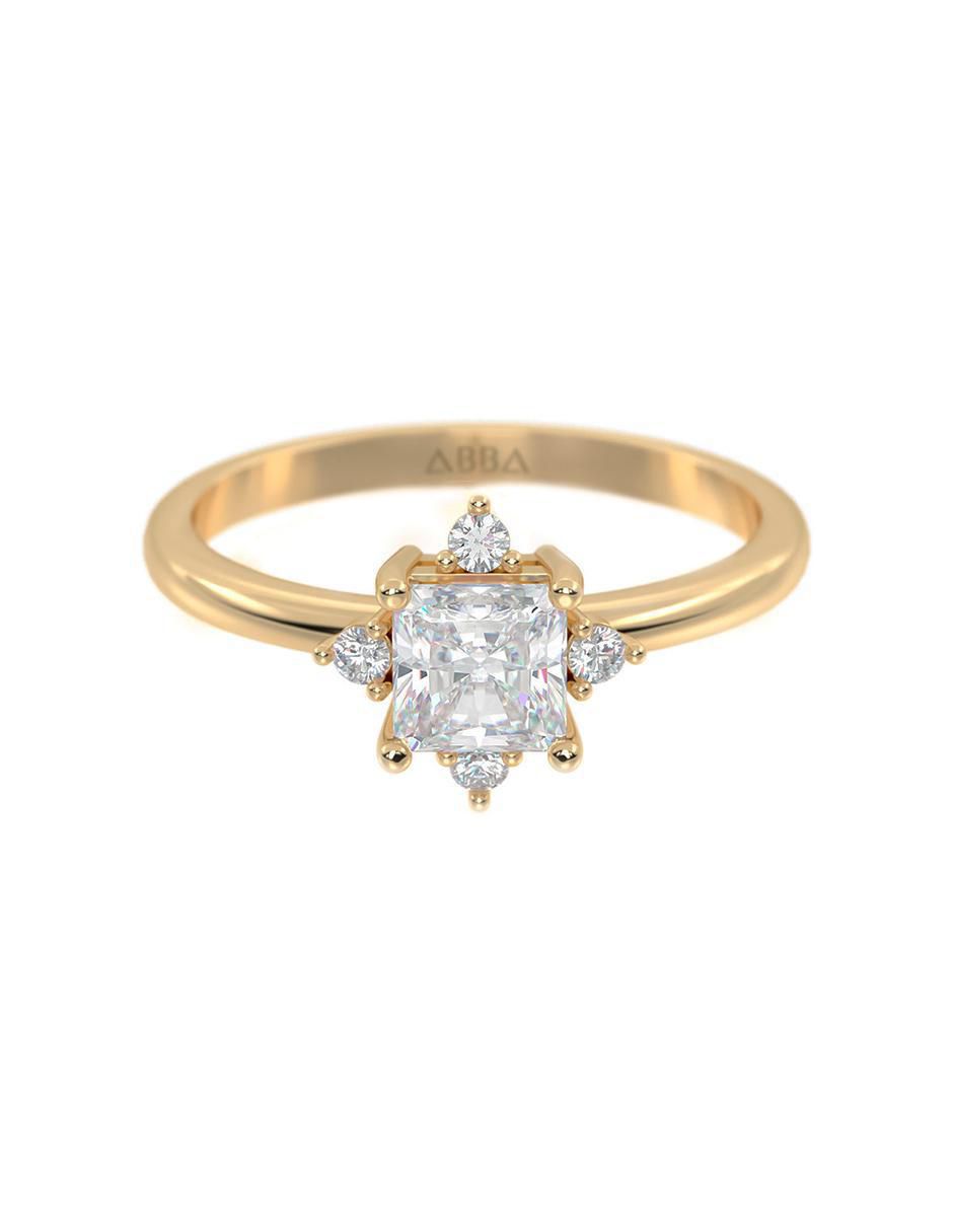 Anillo de compromiso de oro 14 K zirconia Anillo de compromiso de oro 14 K zirconia