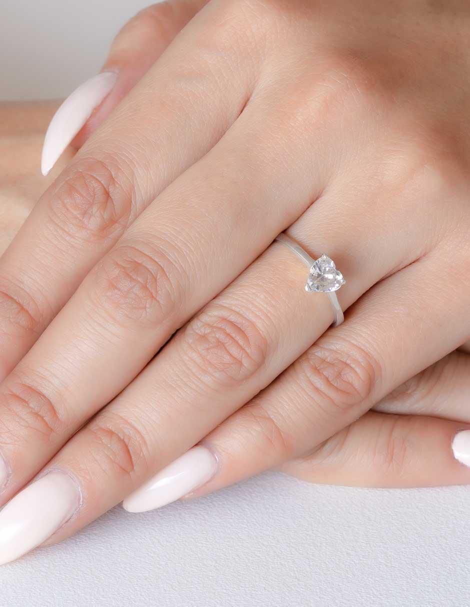 Anillo de compromiso de oro 10 K zirconia 2