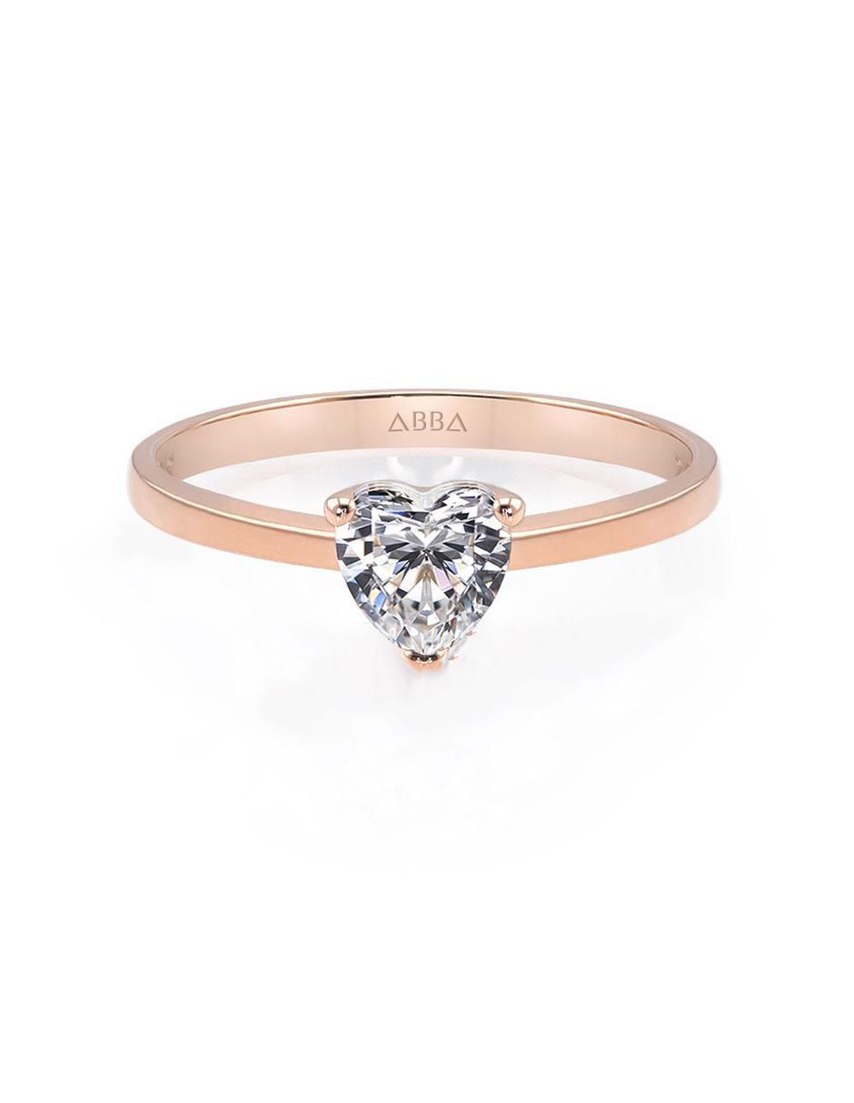 Anillo de compromiso de oro 14 K zirconia Anillo de compromiso de oro 14 K zirconia