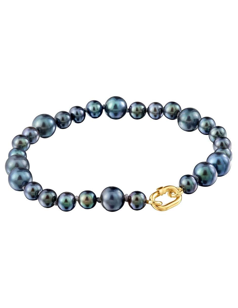 Pulsera de oro amarillo con perla 18 k Hold Oval 5
