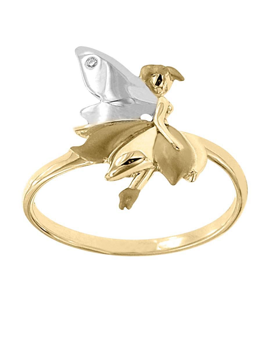 Anillo Celin 14 k de oro diamante brillante