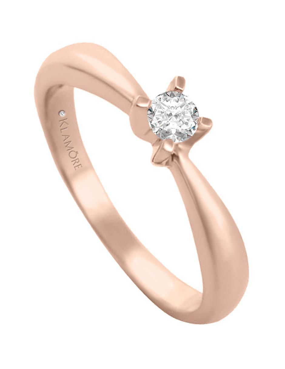 Solitario de oro 14 k Miloro diamante 3