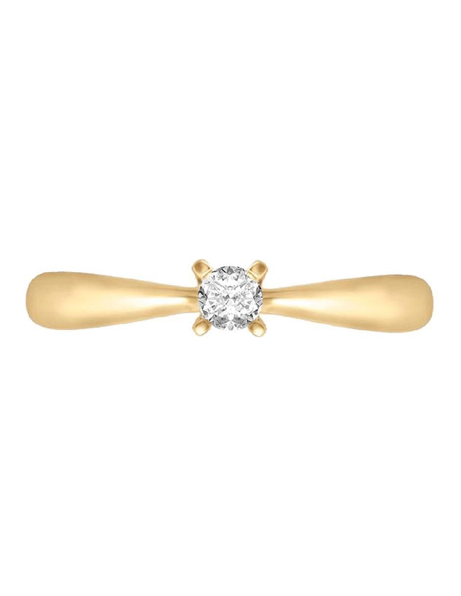 Solitario de oro 14 k Miloro diamante